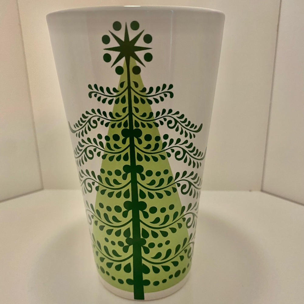 2011 Starbucks Holiday Green Christmas Tree Ceramic Coffee Mug / 16 oz / Grande
